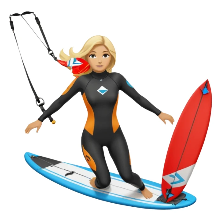 Blonde long haired ladie Kiteboarding  sticker