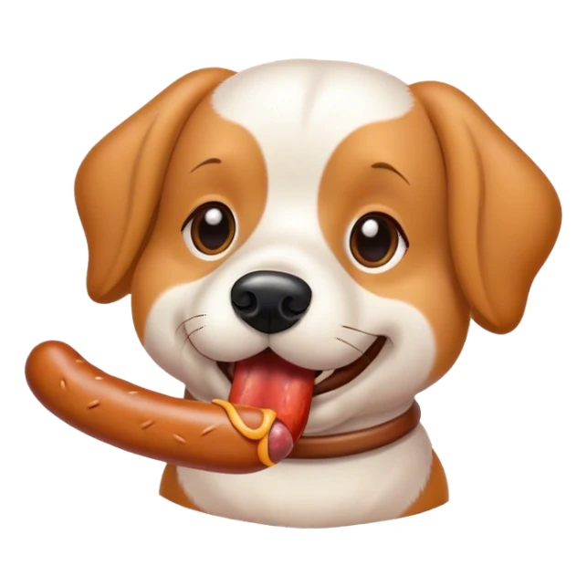 Chien qui mange une saucisse  sticker