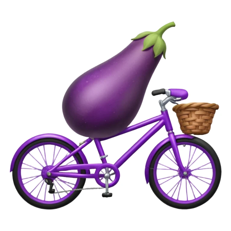 Eggplant riding bike sticker