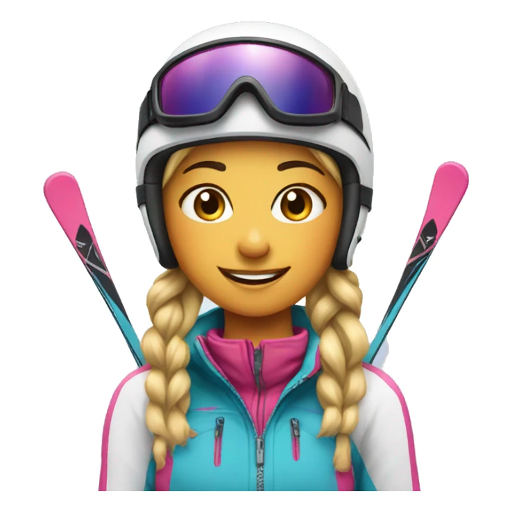 Skiing girl sticker