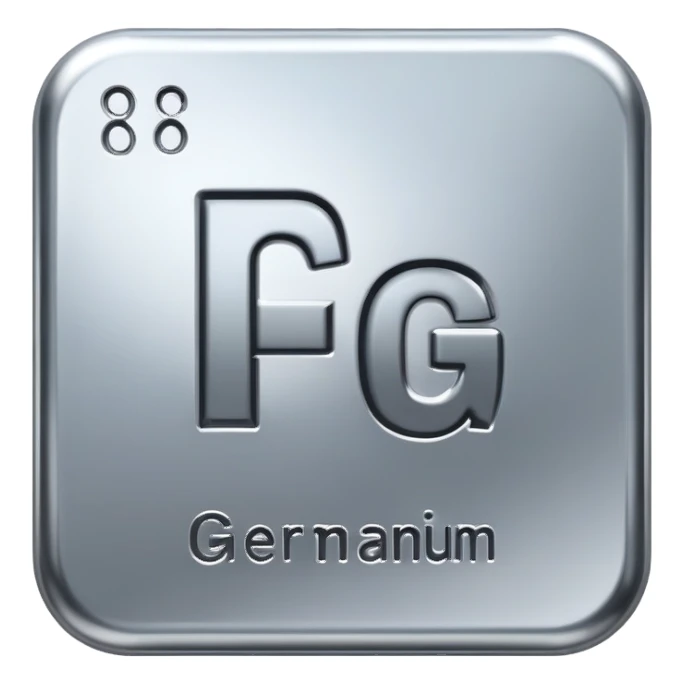 silver metallic germanium element sticker