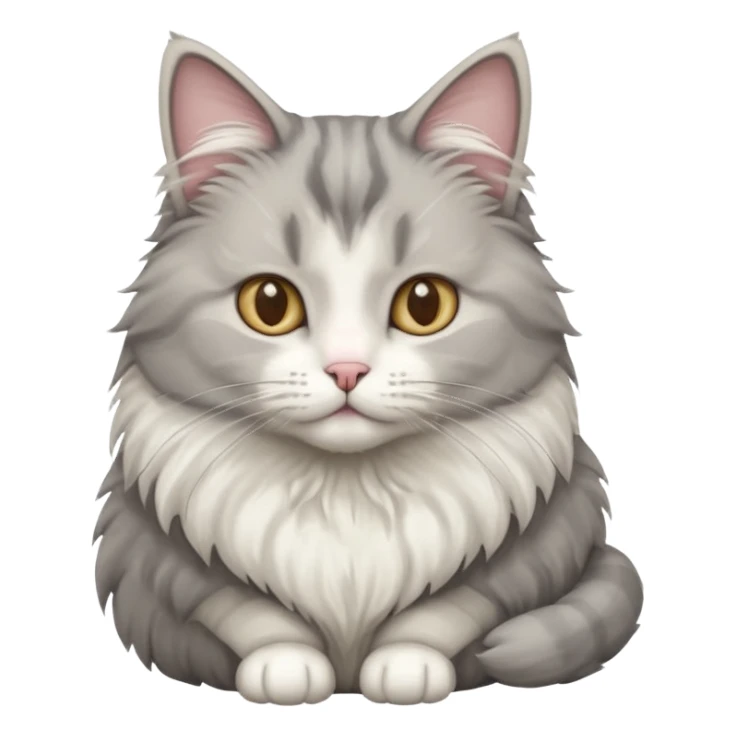 a grey and white cat sitting regally sticker