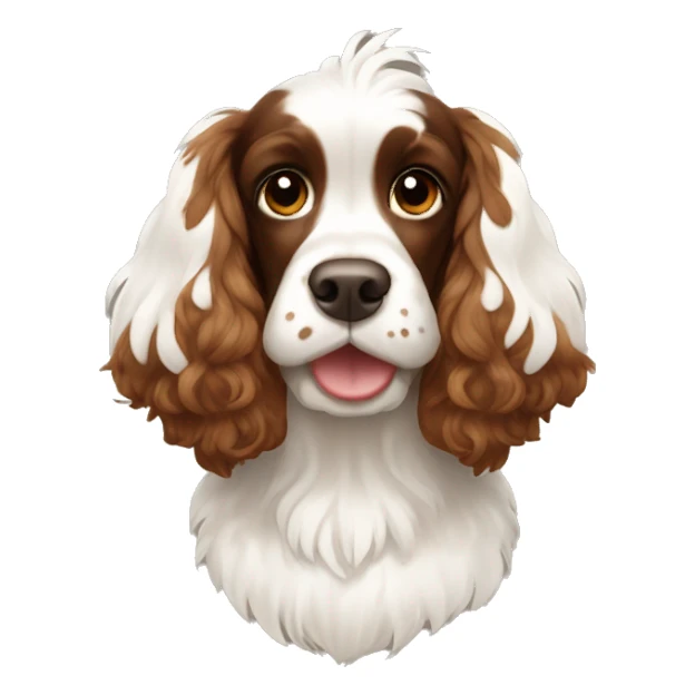 Brown and white Mohawk spotted Cocker spaniel with a Mohawk  sticker