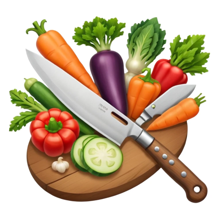 only a knife chopping vegetables sticker