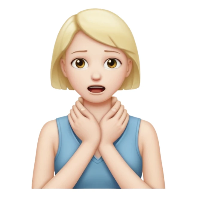 hands around neck choking self sticker