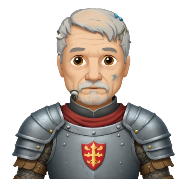 elderly tattooed knight, tattooed shoulder sticker