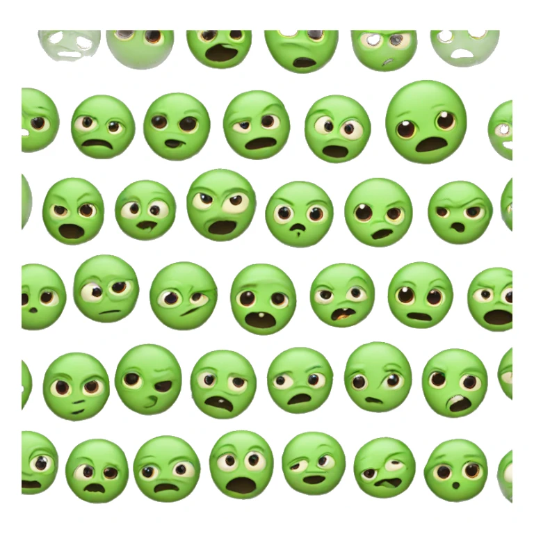 alien emoji with all emotions sticker