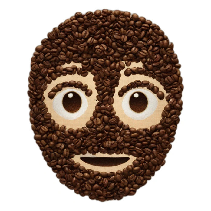 a speech buble made with coffee beans sticker