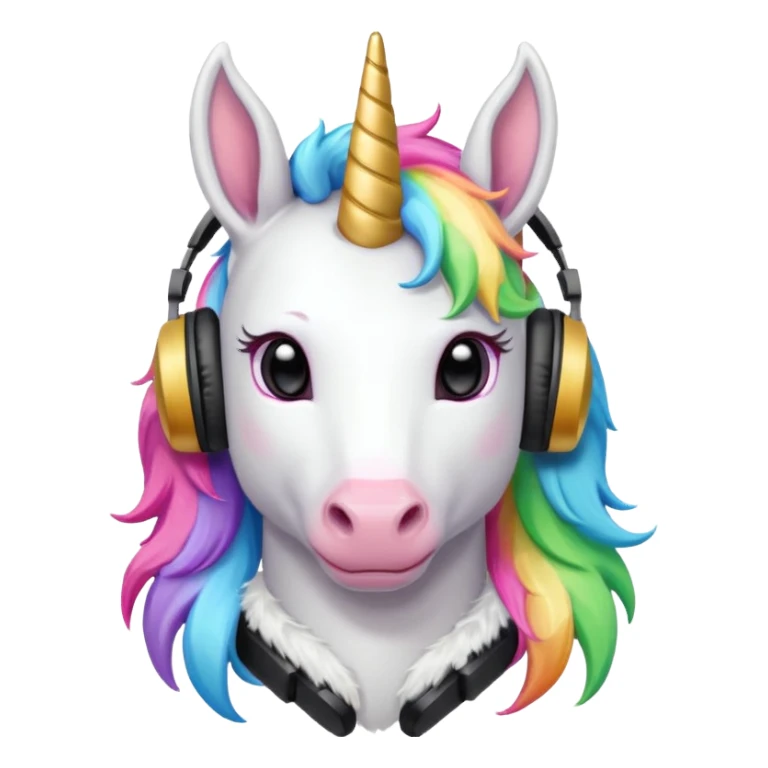 headphone wearing unicorn sticker