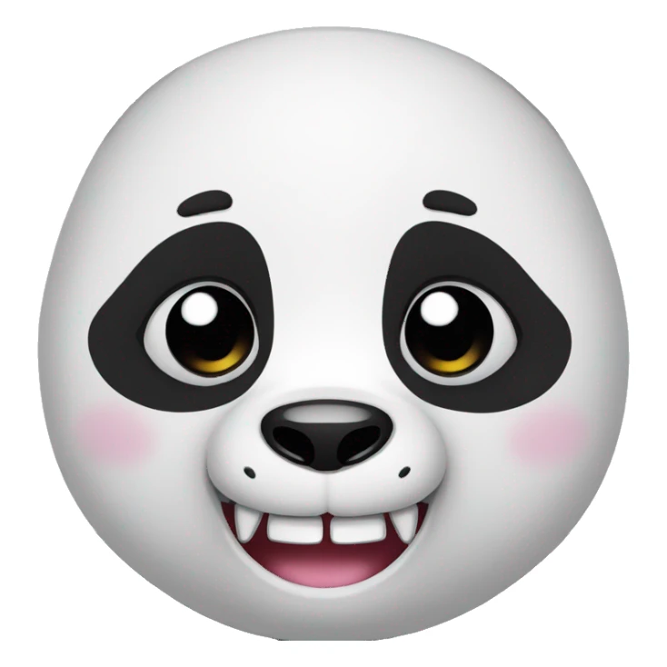 panda with grimacing face showing teeth sticker