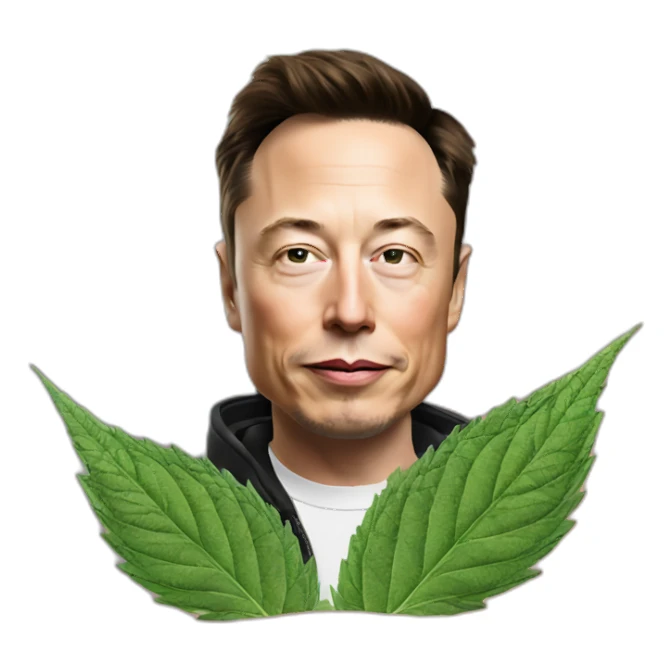 elon musk high on weed sticker