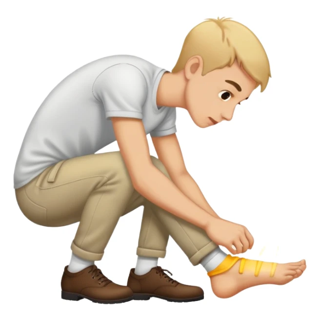 Guy sniffing foot  sticker