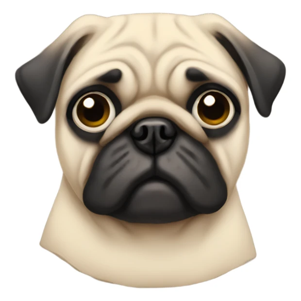 Sad pug sticker