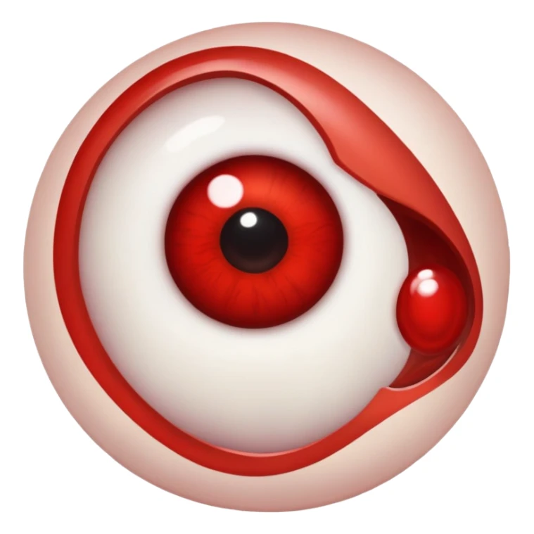Irritated eyeballs from allergiss sticker