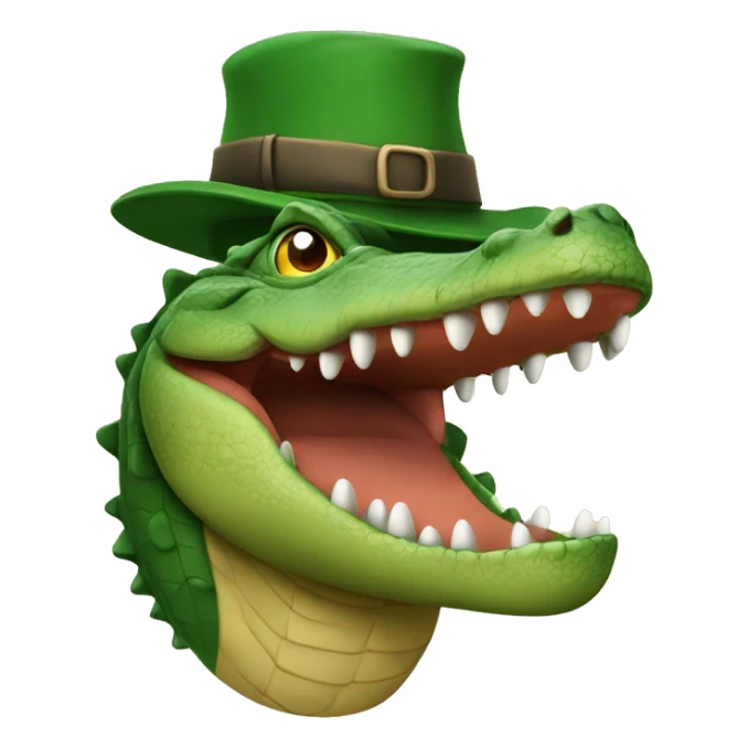 Crocodile wearing samta hat sticker