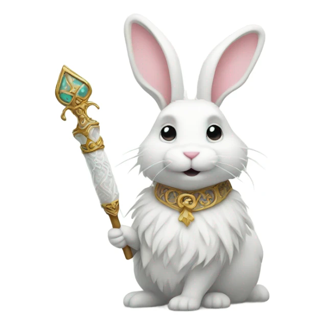 a wand and a rabbit  sticker