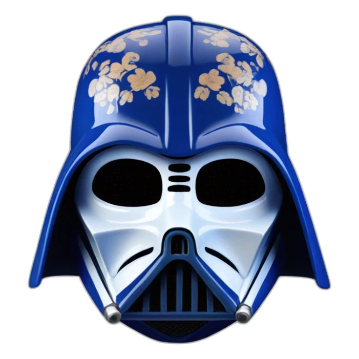blue porcelain darth vador mask sticker