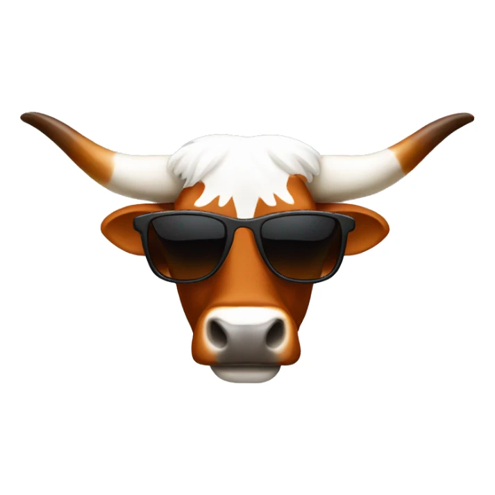 Texas Longhorn with sunglasses  sticker