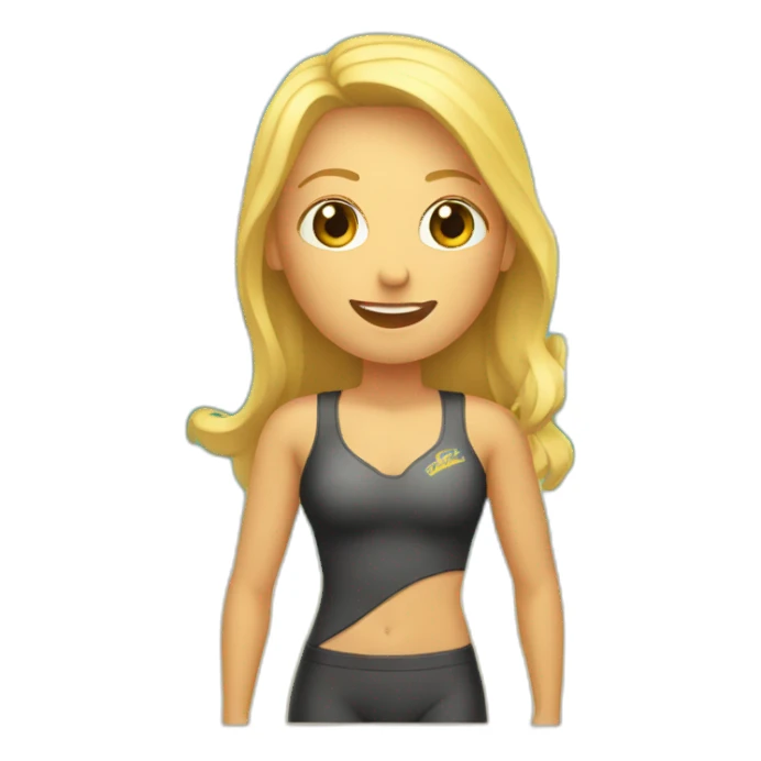 Mujer rubia con tabla de surf sticker