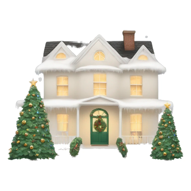 Warm White House Christmas sticker