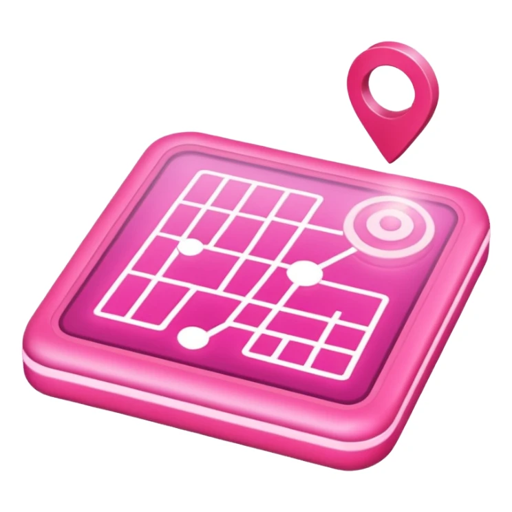 pink big gps map lines sticker