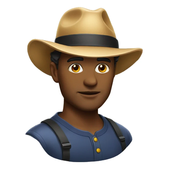 bold man in a hat sticker