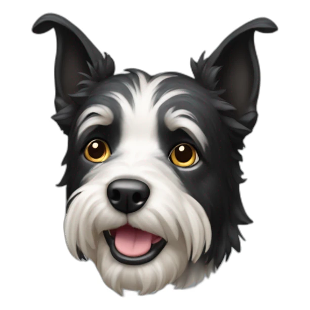 black-coated mongrelized terrier sticker