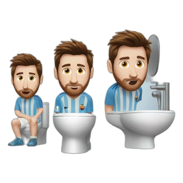 Messi au toilette sticker