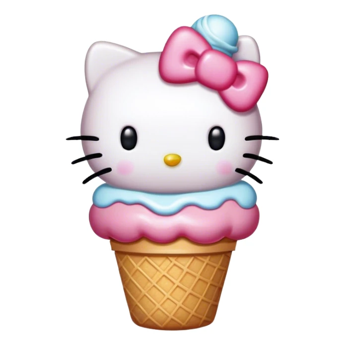 Hello kitty with an ice cream sticker