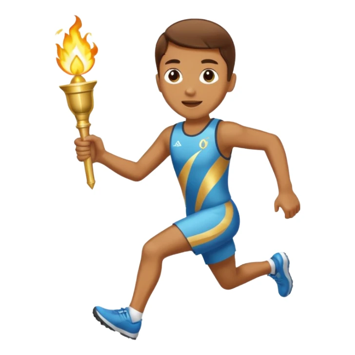 Olympic gold torch with relay race sticker