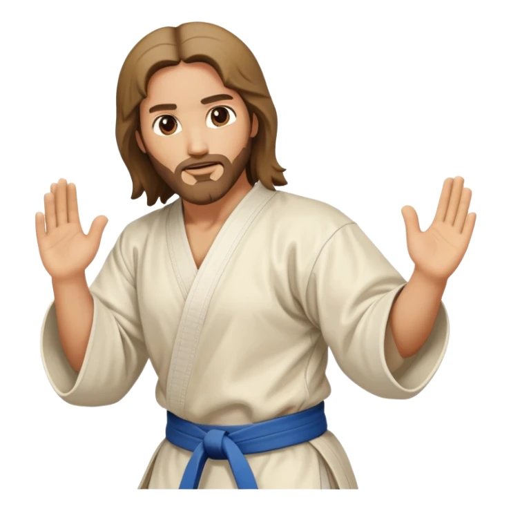 Jesus doing karate sticker