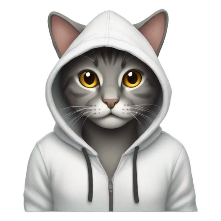 Cat wearing hoddie sticker
