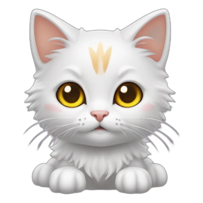 Cute kitten wizarrd, в ведьмовской колпаке с метлой, колдует sticker