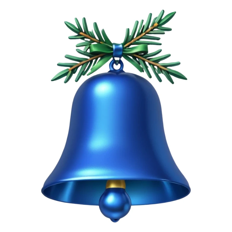 blue christmas bell with pine  sticker