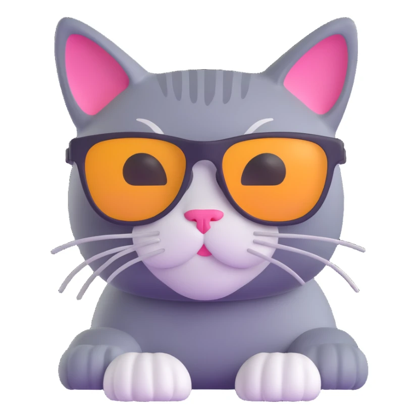 cat wearing sunglasses sticker