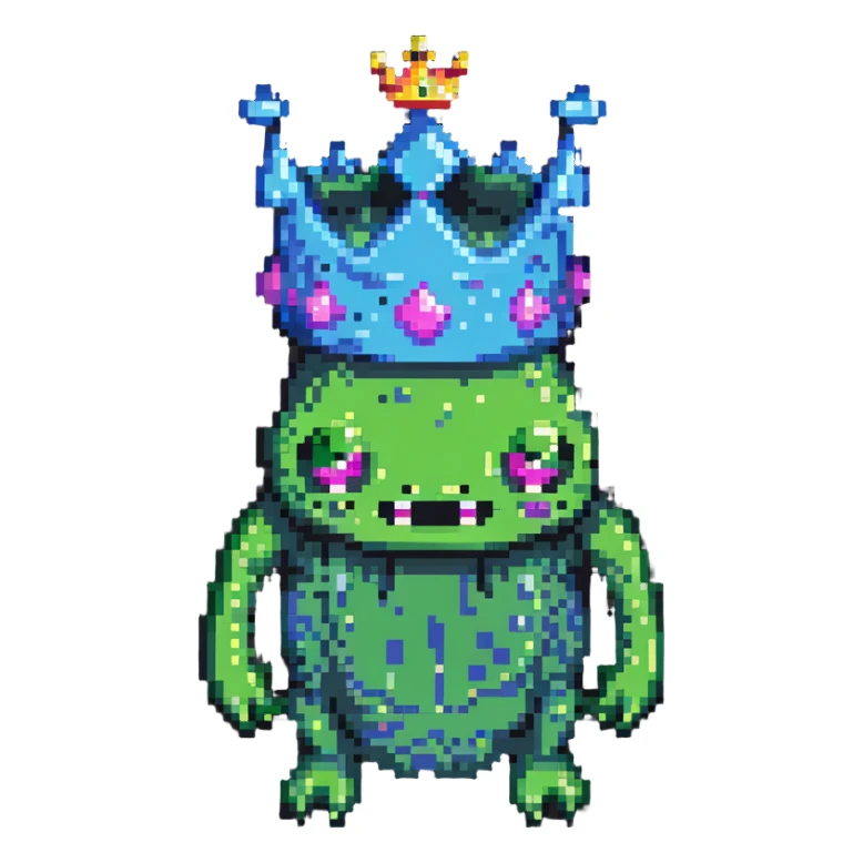 slime monster with a crown sticker