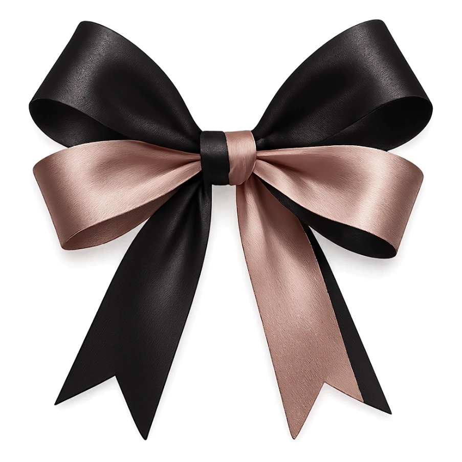 black and pink ribbon bow sticker