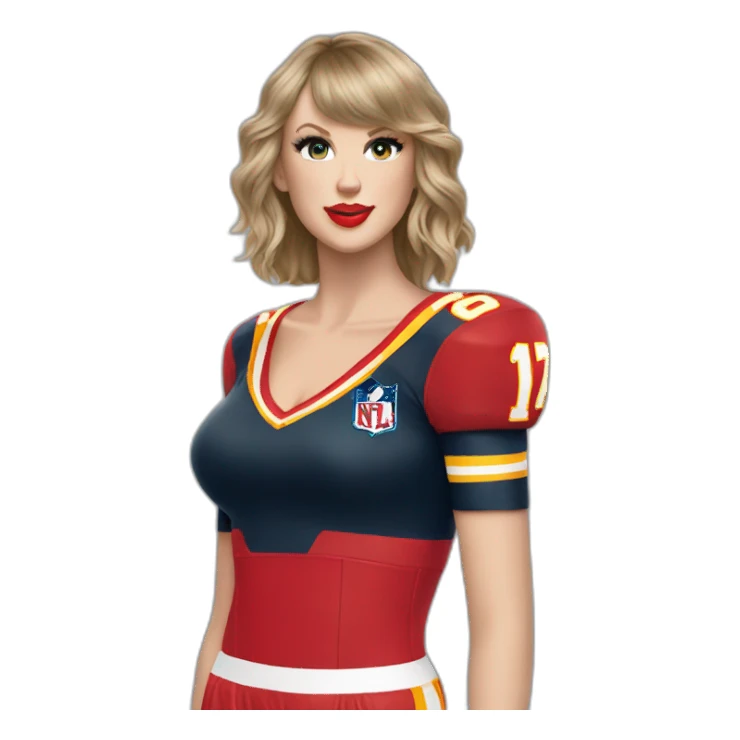 Taylor Swift wearing Travis Kelce's jersey sticker