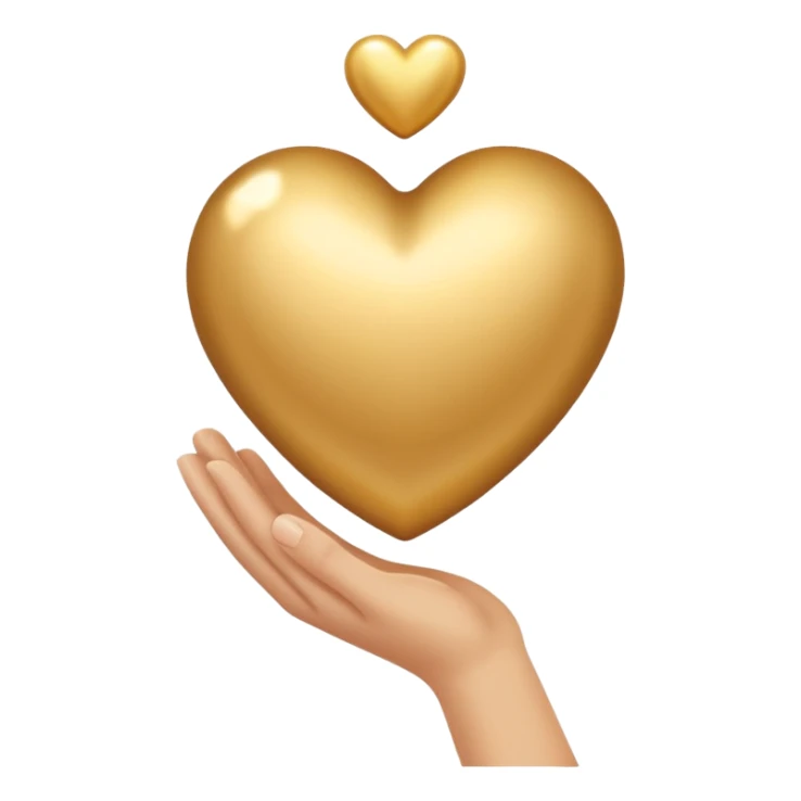 Золотое серде в руке sticker