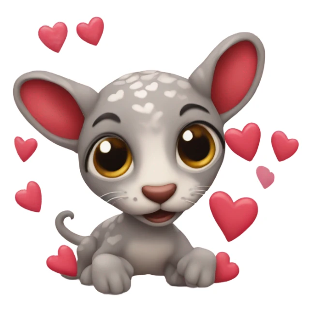 chamaleón with some hearts sticker