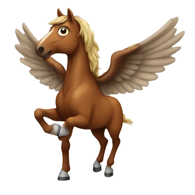 a brown horse with wings sticker