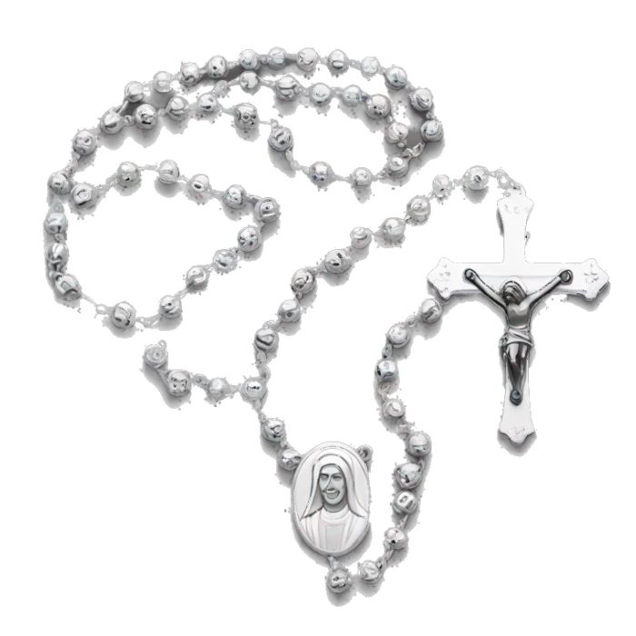 Silver catholic rosary  sticker