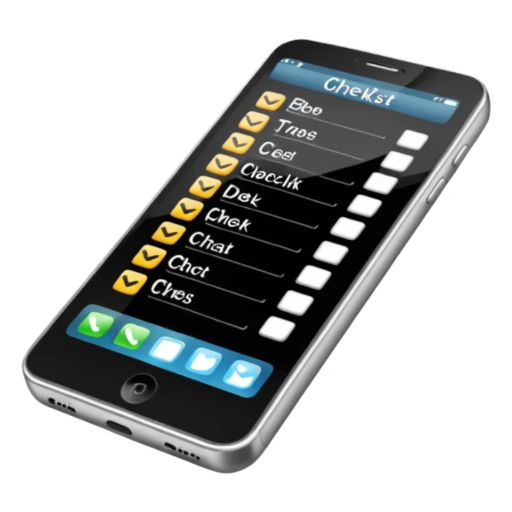 phone with a checklist sticker