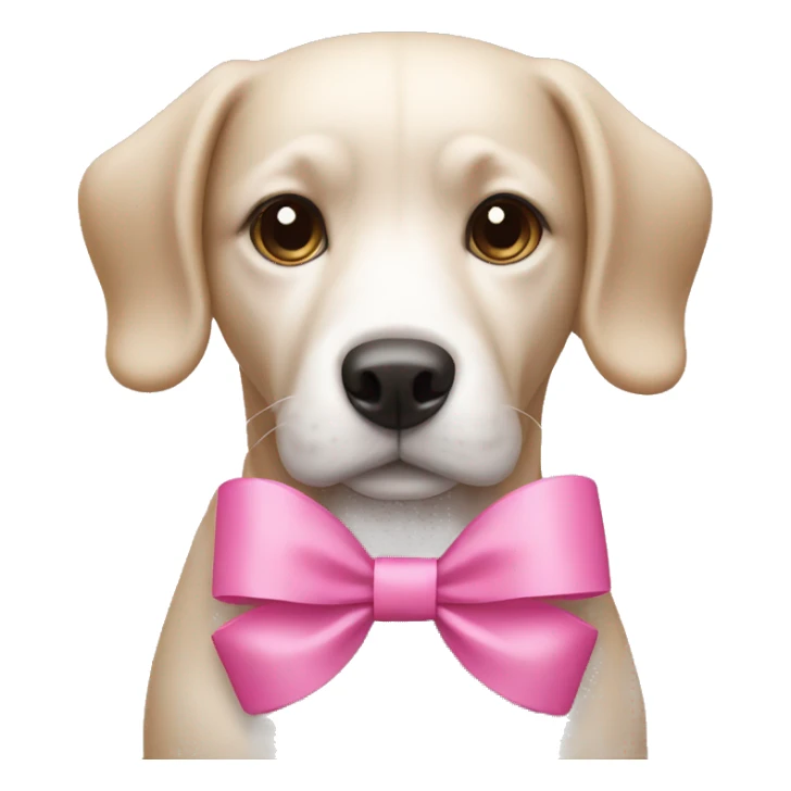 dog with a pink bow sticker