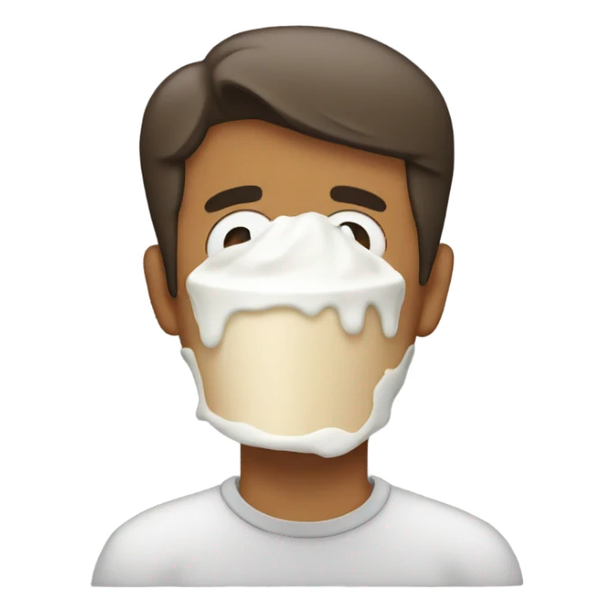 Guy with milk splattered all over his face  sticker