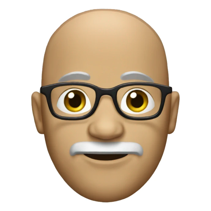 Bald bearded man with glasses  sticker