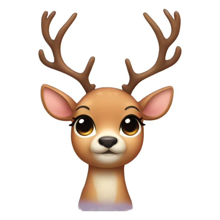 Cute deer with a bow and eyelashes sticker