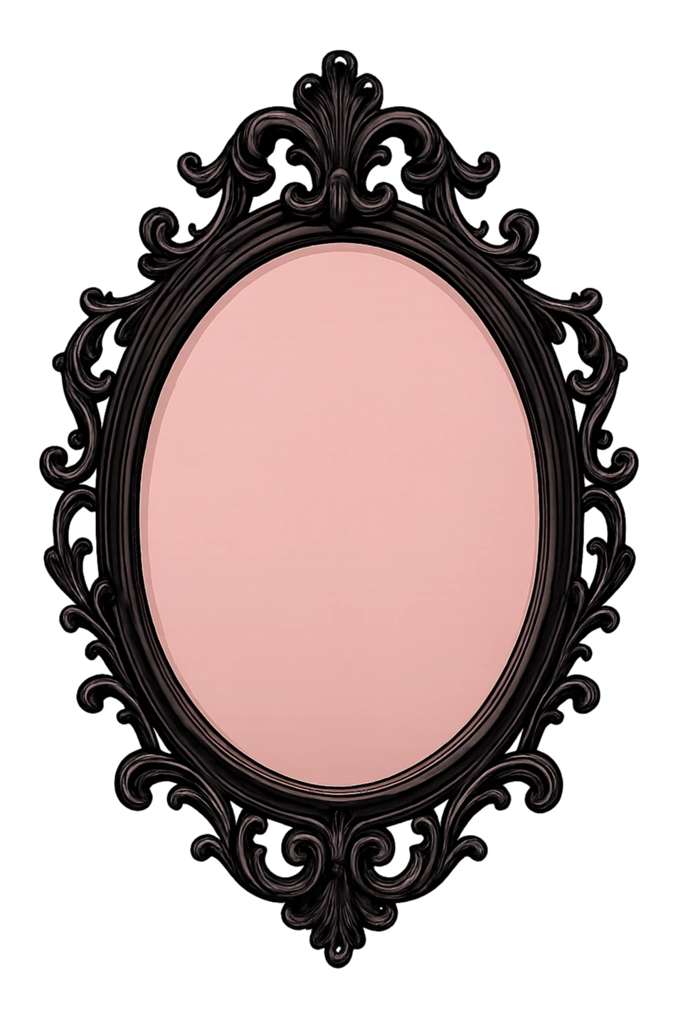 black and pink ornate mirror sticker
