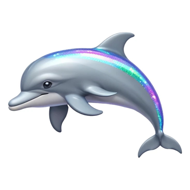dolphin with sparkles and disco lights sticker