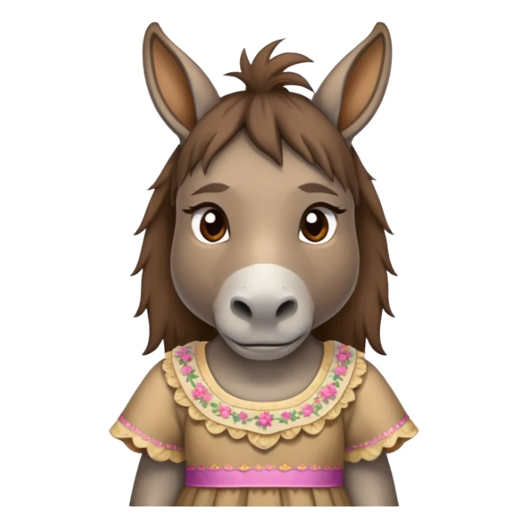 sad donkey wearing dress sticker